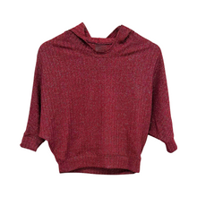 Load image into Gallery viewer, Burgundy Lurex Dolman Hoody
