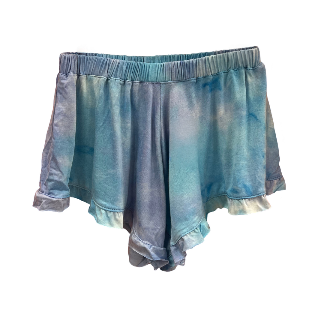 Tie Dye Ruffle Short -Blue Peace.