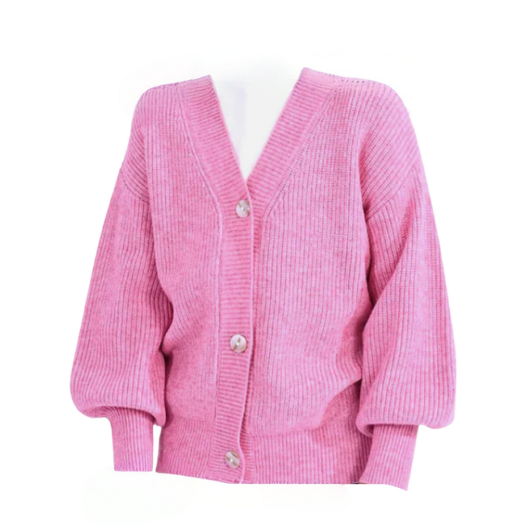 Pink Knitted Cardigan with Buttons..