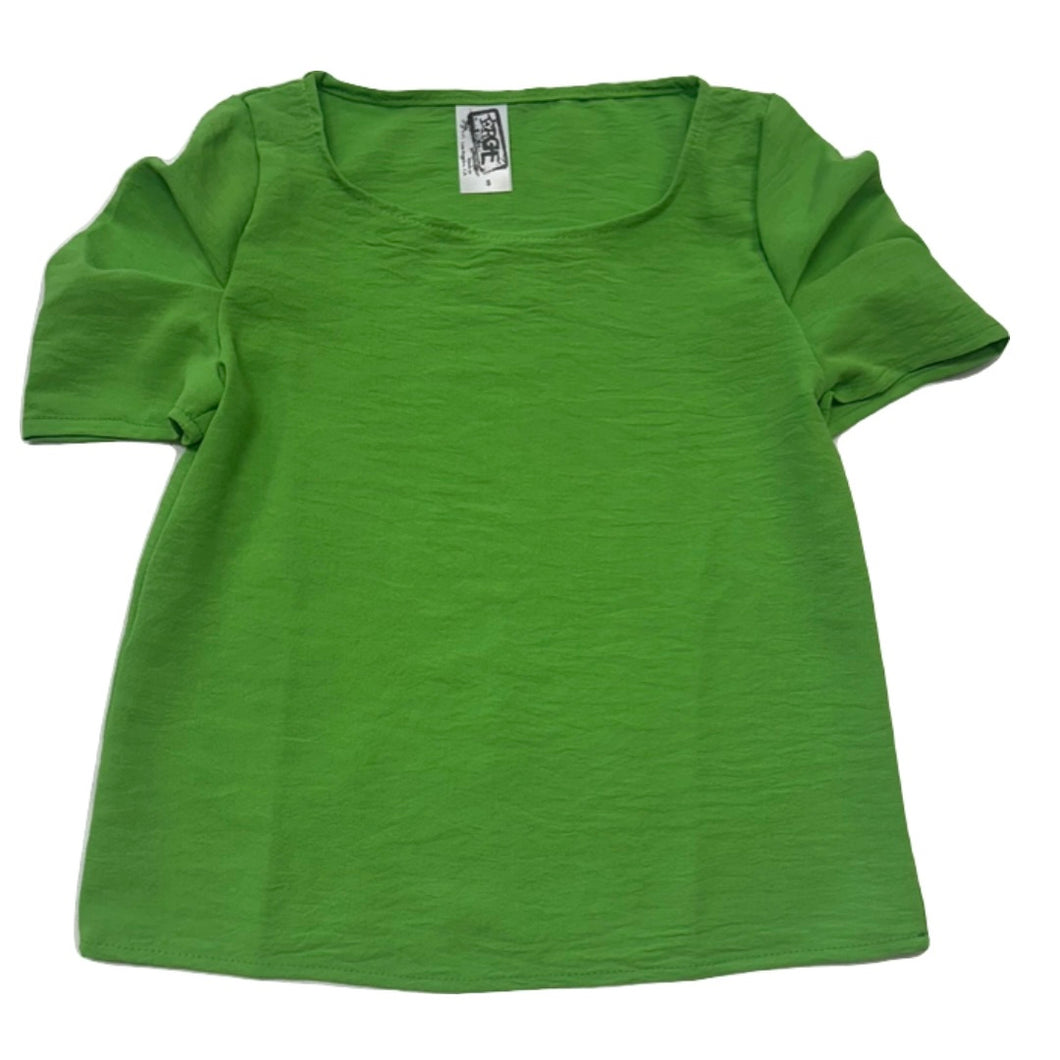 Airflow Puff Sleeve Top-Lime